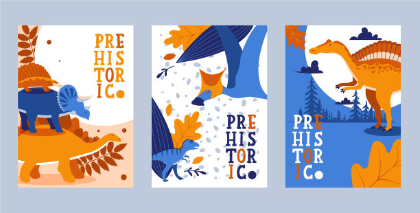 恐龙，史前动物，印刷横幅图片下载