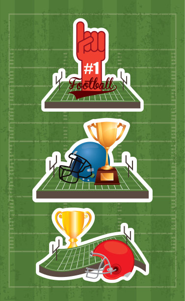 超级碗运动海报与设置的设备图标图片下载