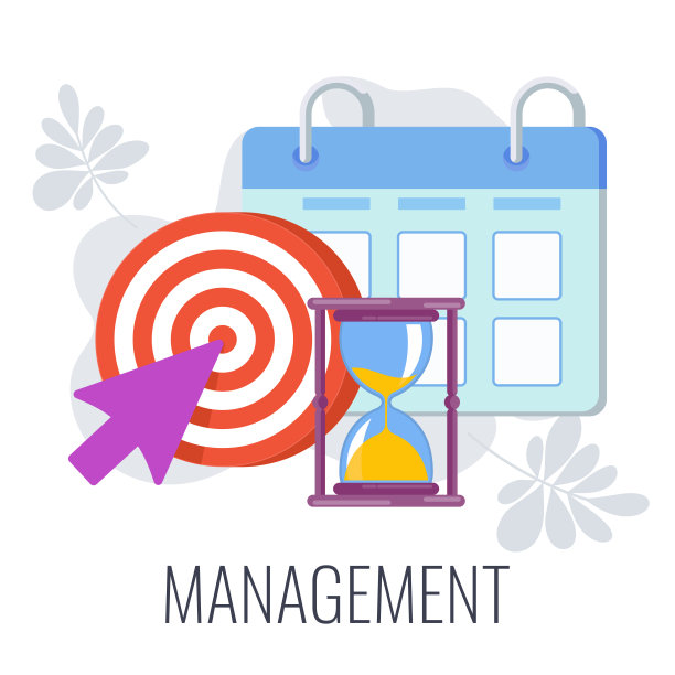 管理图表象形图。平面向量插图图片下载