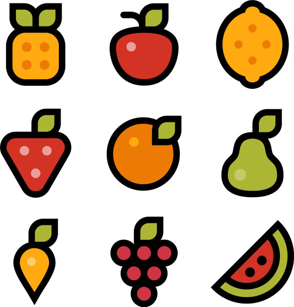 水果图标捆绑水果图标模板图片下载