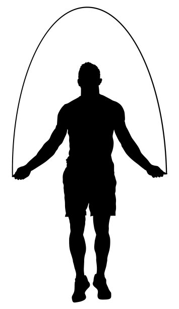 运动员跳绳剪影图片下载