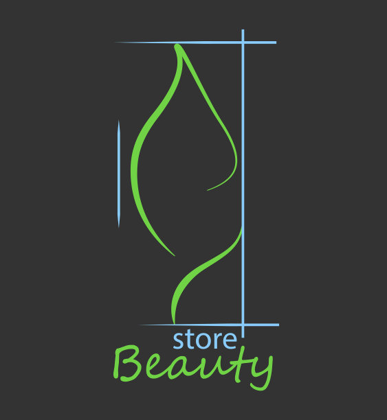 风格化的叶子标志美工作室组成图片下载