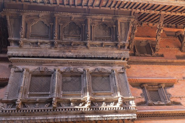 皇家宫殿外观，杜巴广场，加德满都，尼泊尔图片下载