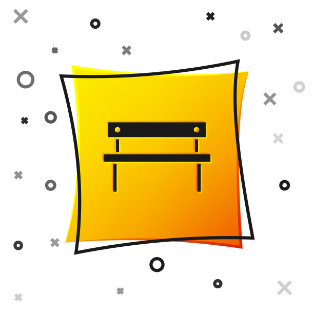 黑色长凳图标孤立在白色背景图片下载