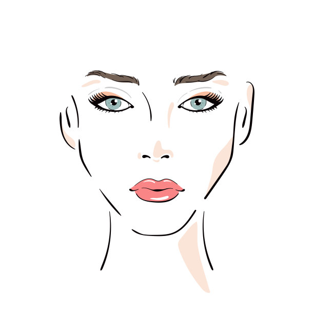美丽女人的脸与化妆。年轻的女孩。女性肖像。向量时尚和美丽插图图片下载