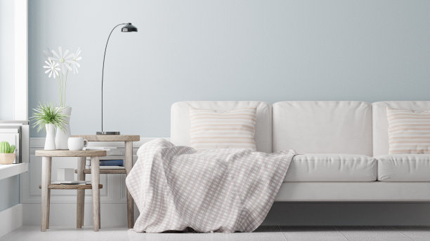 现代复古室内客厅- 3D渲染图片下载