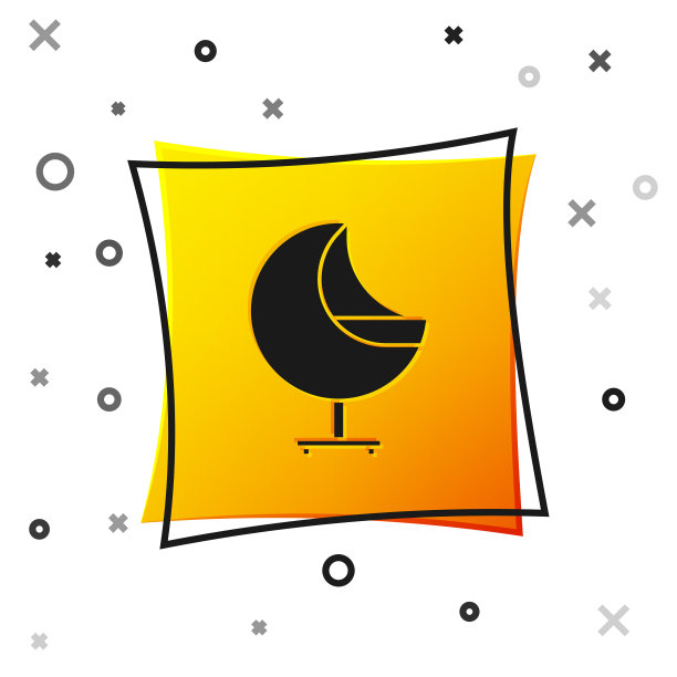 黑色扶手椅图标孤立的白色背景图片下载