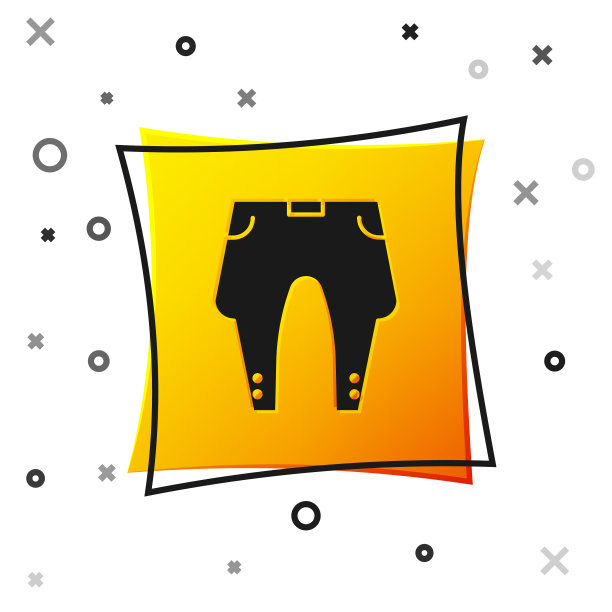 黑色裤子图标孤立在白色背景图片下载