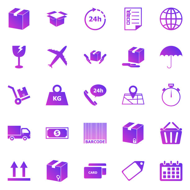 白色背景上的渐变图标图片下载