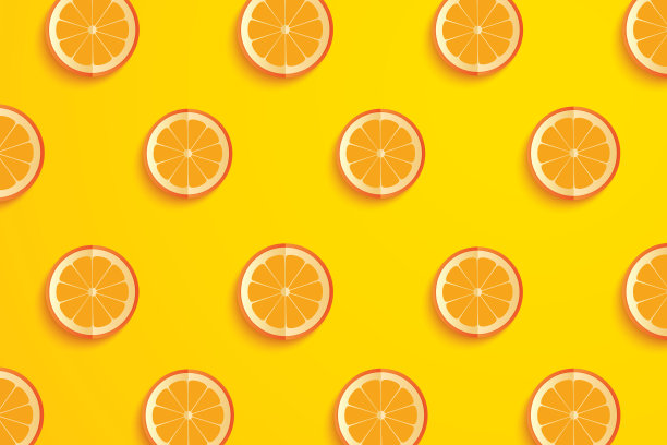 片片橙色的纸艺术夏日背景。图片下载