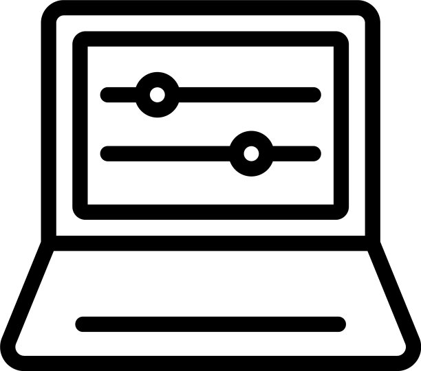 笔记本均衡器图标轮廓风格图片下载
