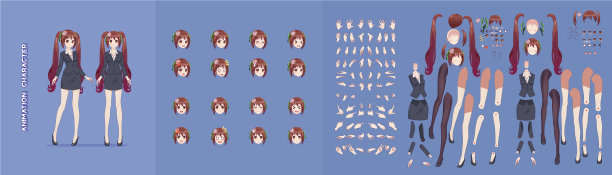 动画漫画女孩商业女性为动画图片下载