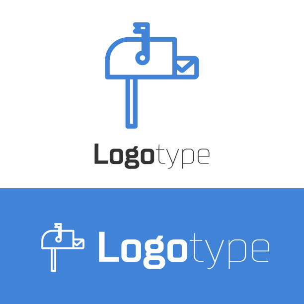 蓝色线打开邮箱图标隔离白色图片下载