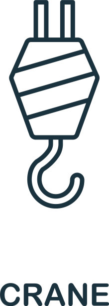 起重机细线条图标图片下载