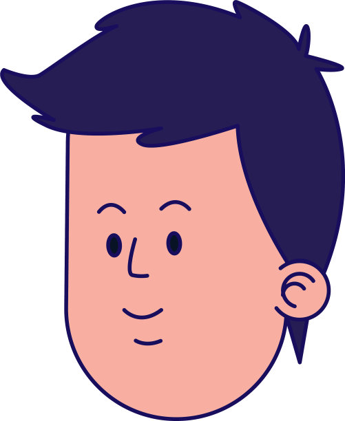 卡通男孩微笑图标平面设计图片下载