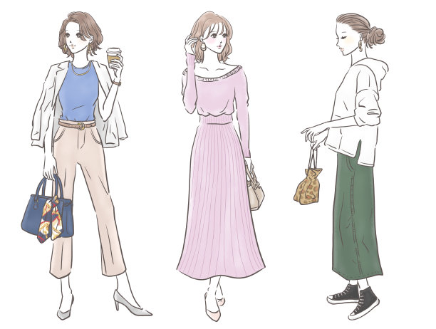 插图时尚的女孩。时尚插画。图片下载