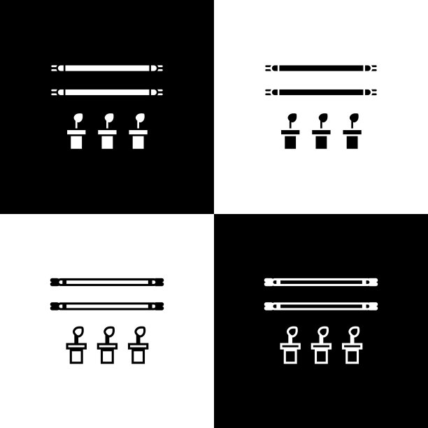 设置智能农场的灯泡和植物符号图片下载