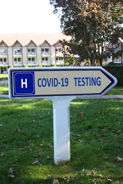 COVID - 19检测医院方向箭头图片下载