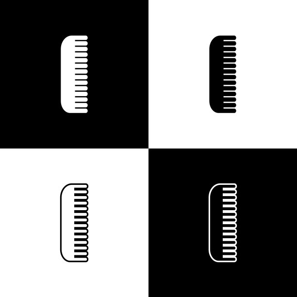 设置毛刷图标隔离在黑色和白色图片下载