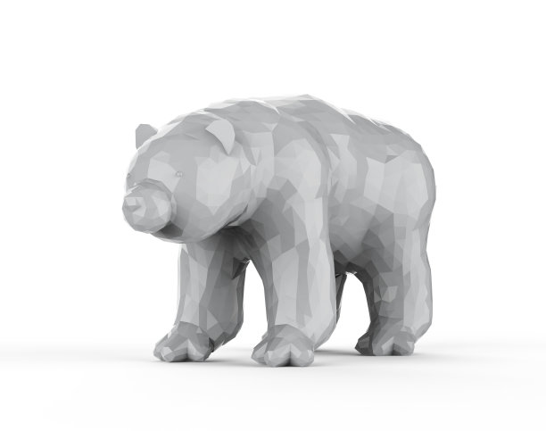 白色的多边形熊图片下载