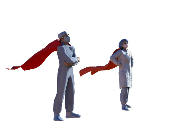 一个穿着超级英雄服装的概念医生渲染3D图片下载