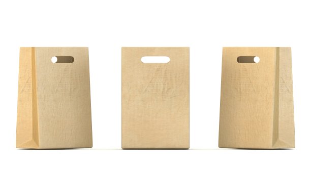 3个3D购物纸袋图片下载