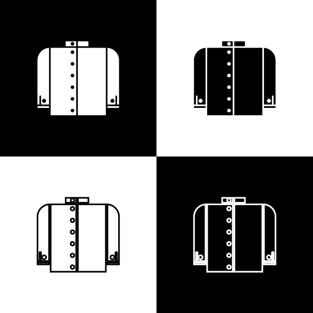 设置t恤图标隔离在黑色和白色图片下载