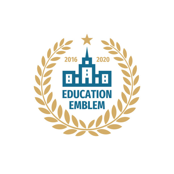 教育标牌标识设计。大学校徽。桂冠。图片下载