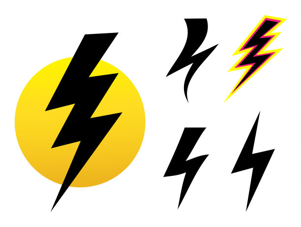 黑色闪电图标矢量素材图片下载