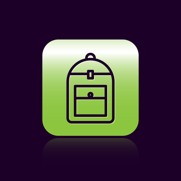 背包图标上的黑线被隔离在黑色上图片下载