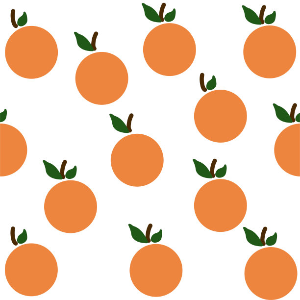 平面桃子无缝简单背景，成熟橙子水果矢量孤立插图。图片下载