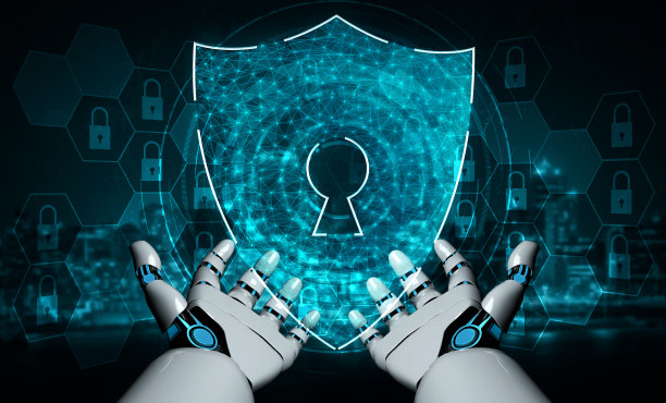 未来的人工智能机器人和半机械人。图片下载