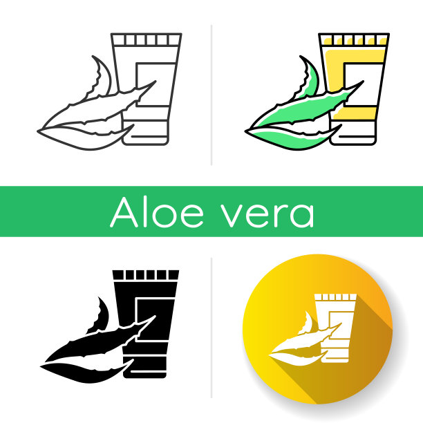 有机奶油图标。植物性乳液。芦荟提取物。天然的化妆品。有机洗发水。护肤品和皮肤病。线性黑色和RGB颜色样式。孤立的矢量插图图片下载