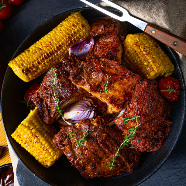 烤箱里的纯朴排骨图片下载