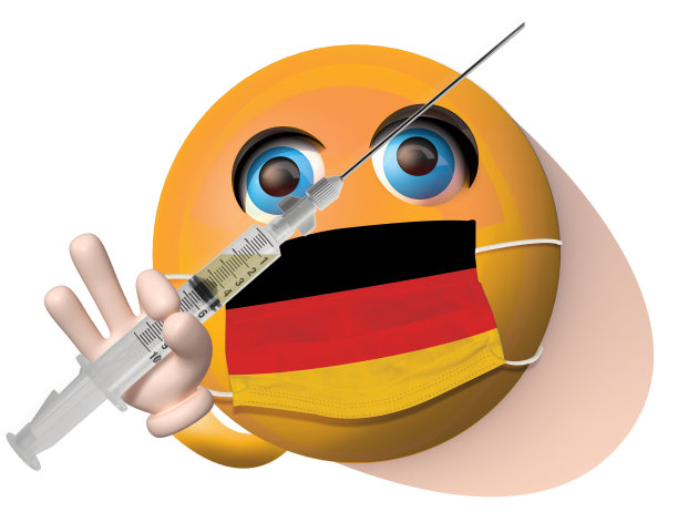可爱的德国表情符号显示Corona疫苗图片下载