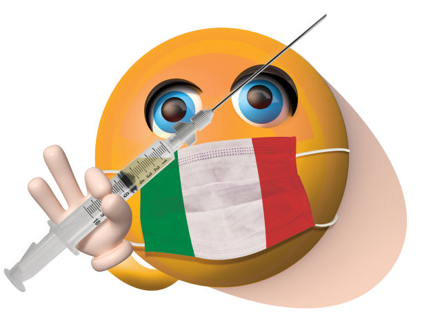 可爱的意大利表情符号显示Corona疫苗图片下载