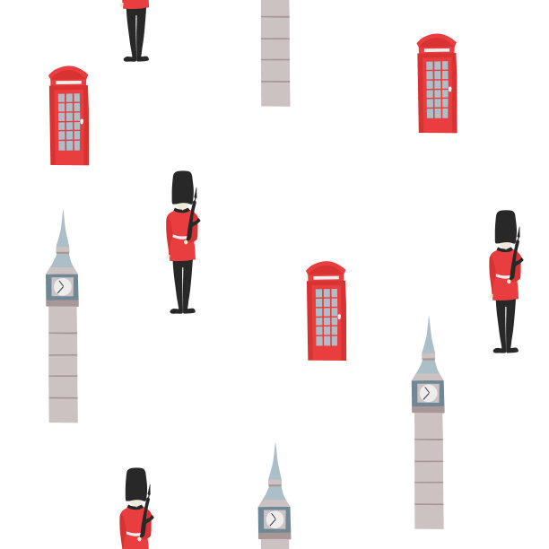 向量无缝模式与伦敦符号图片下载