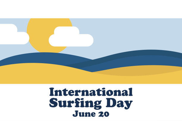国际冲浪的一天。6月20日。节日的概念。模板的背景，旗帜，卡片，海报与文字题词。向量EPS10插图。图片下载