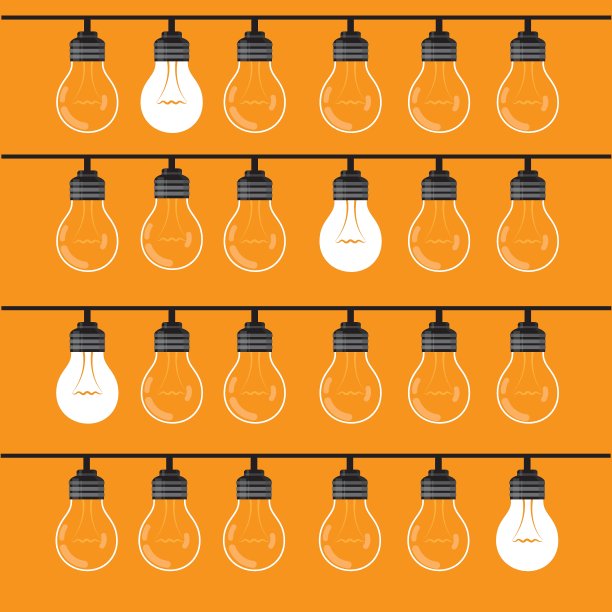 创意和灯泡图标在平面设计。图片下载