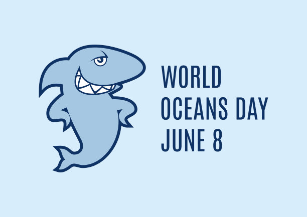 世界海洋日与鲨鱼载体图片下载