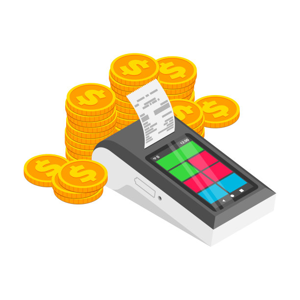 具有硬币堆叠的等距智能支付终端图片下载
