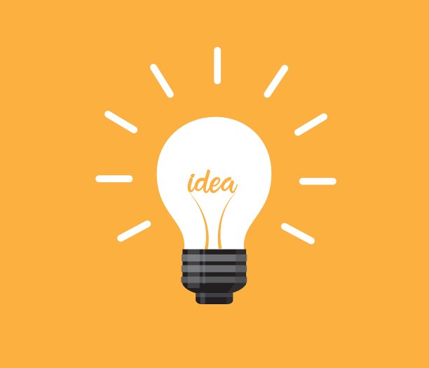 创意和灯泡图标在平面设计。图片下载