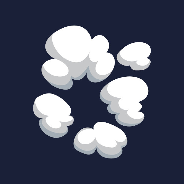 卡通图案的烟雾云。炸弹爆炸。漫画向量雾喷。蒸汽云、水蒸汽或粉尘爆炸元素图片下载