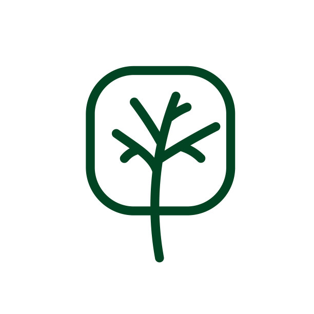 林木线图标。标志符号自然优美，木制树干和轮廓树枝为地图。树矢量轮廓艺术插图孤立在白色的背景图片下载