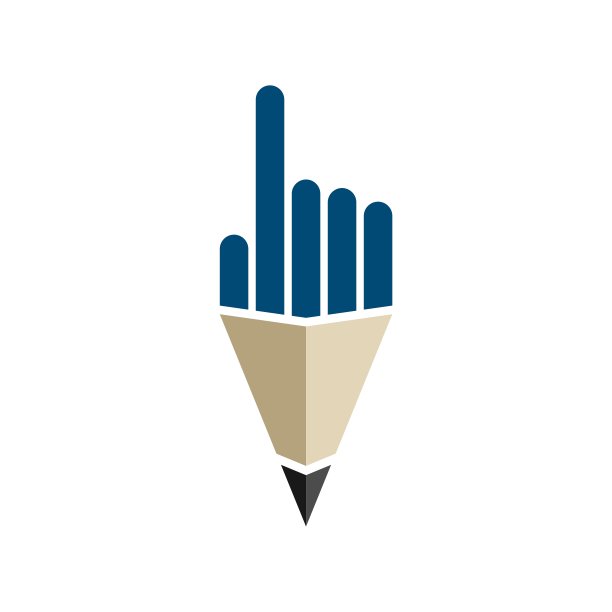 铅笔手标志模板插图设计。向量EPS 10。图片下载