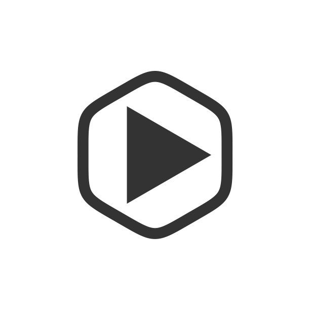 播放按钮，六角形标志模板插图设计。向量EPS 10。图片下载
