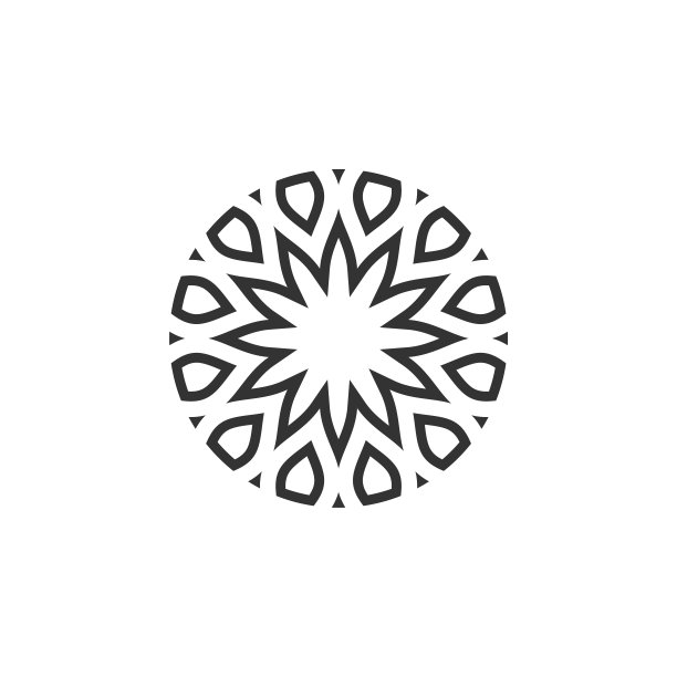 花星装饰标志模板插图设计。向量EPS 10。图片下载