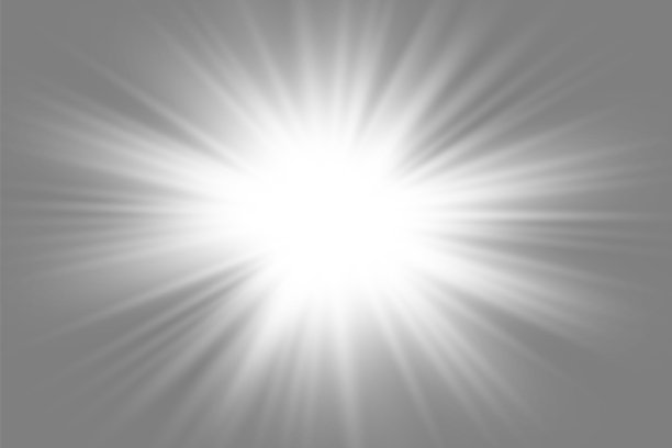 发光的灯光效果孤立的灰色背景。阳光闪烁着光芒和聚光灯。发出光的效果。星星闪耀着光芒。图片下载