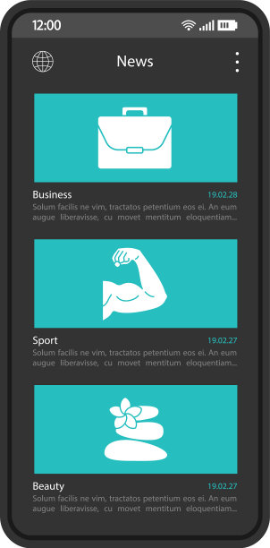 新闻门户智能手机接口模板图片下载