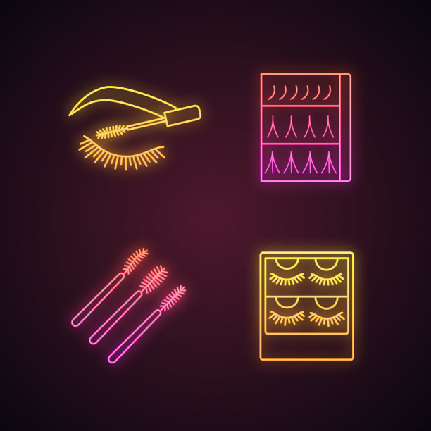 睫毛延长霓虹灯图标设置图片下载